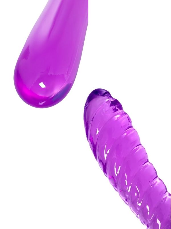 CENSAN Çift Taraflı Jel Dildo Frica, TPE, mor, 23 cm