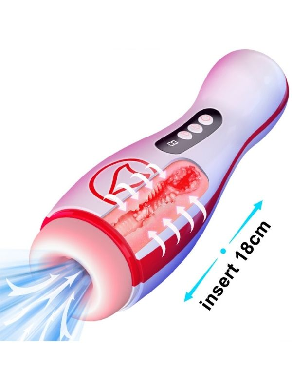 Censan FoxShow M50 – Vakumlu ve Titreşimli Şarjlı Oral Mastürbatör | 7 Fonksiyon | Su Geçirmez | USB Şarjlı