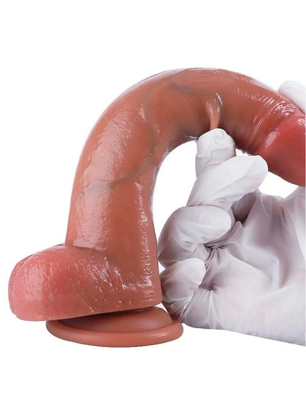 Censan Gerçekçi Tasarımlı Vakum Tabanlı Silikon Dildo 21,6 cm