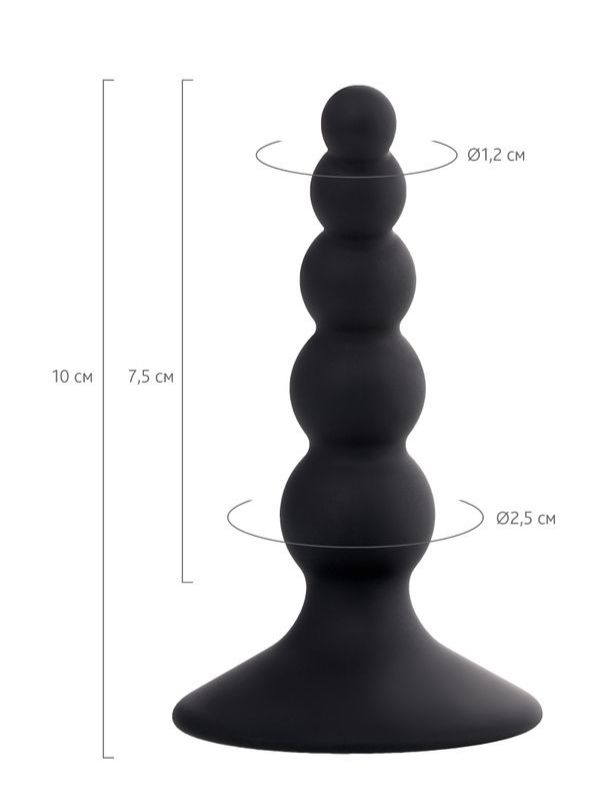 Censan POPO Bootes Anal Plug silikon siyah 10 cm
